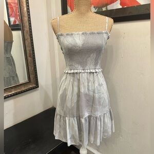 Wilfred Light Gray Smocked Dress
